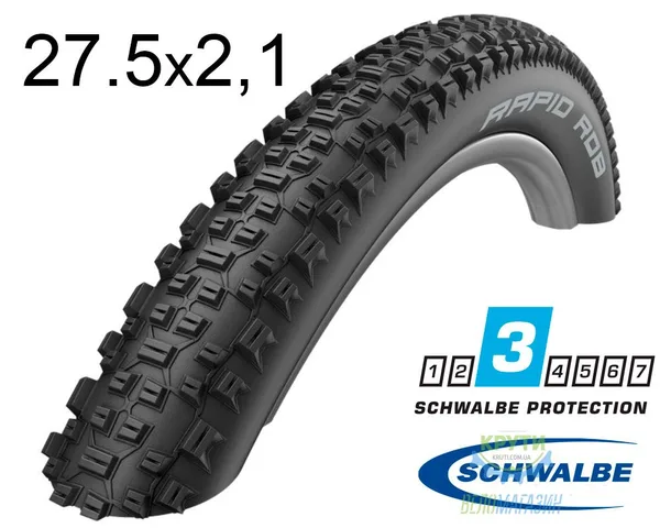 Покришка 27.5X2.10 650B (54-584) Schwalbe Rapid Rob K-Guard B/B-Sk Hs425 SBC, 50 EPI