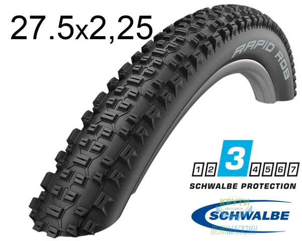 Покришка 27.5X2.25 650B (57-584) Schwalbe Rapid Rob K-Guard B/B-Sk Hs425 SBC, 50 EPI