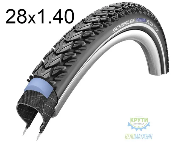 Покришка 28X1.40 700X35C (37-622) Schwalbe Marathon Plus Tour Hs404 S-Guard B/B+RT  Ec, 67 EPI