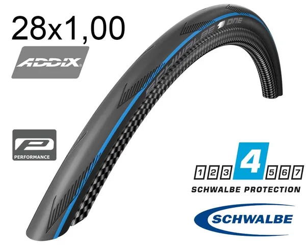 Покришка 700X25C (25-622) Schwalbe One Perf, Raceguard, Folding, B/Bls/B-Sk Hs462A Addix 67 EPI