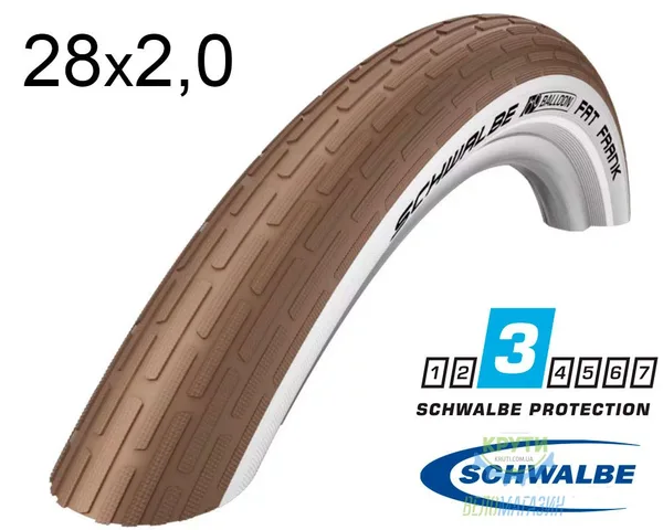 Покрышка 28X2.00 (50-622) Schwalbe Fat Frank K-Guard Twinskin Co/W+RT  Hs375 SBC, 50 EPI