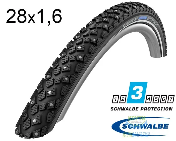 Покришка 28X1.60 (42-622) Schwalbe Winter K-Guard B/B+RT  Hs396 (120 Studs) Wic