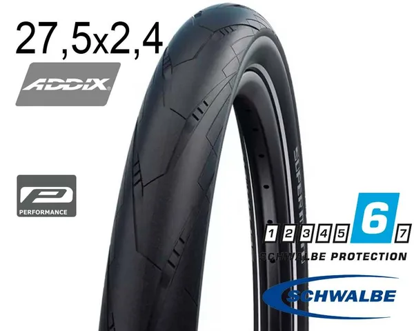 Покрышка 27.5X2.40 650B (62-584) Schwalbe Super Moto Perf, Raceguard, Microskin, B/B-Sk+RT  Hs605 Addix 67 EPI B
