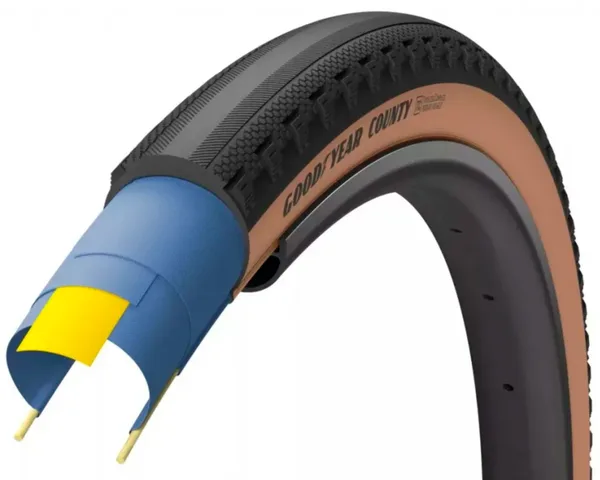 Покришка 700x35 (35-622) GoodYear County Ultimate Tubeless Complete Folding Blk/Tan, 120tpi