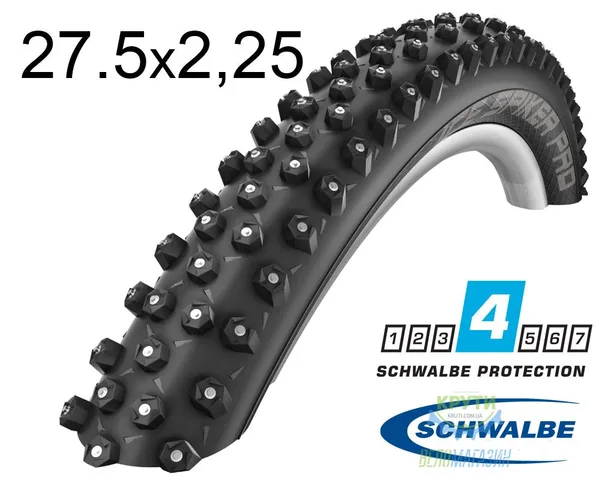 Покришка 27.5X2.25 (57-584) Schwalbe Ice Spiker Pro Perfomance Hs379 R-Guard 378 Шипів B/B-Sk Wic 67  EPI