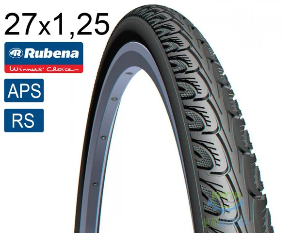 Покрышка 27Х1.1/4 (32-630) Mitas (Rubena) Hook V69 Classic (Aps)+(Rs), Чёрная