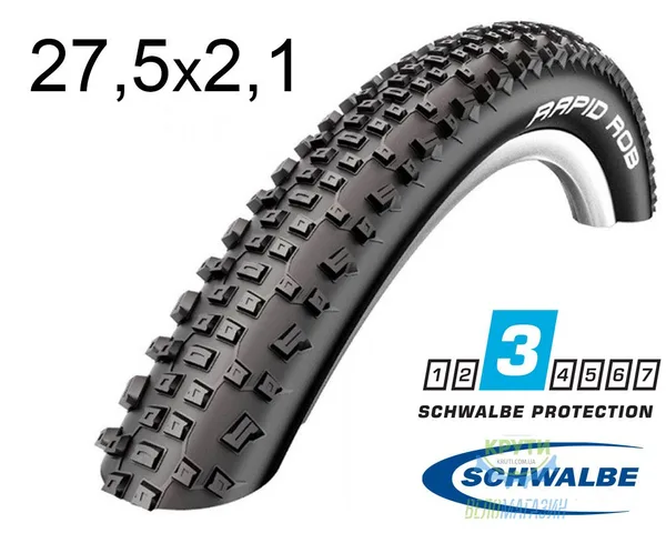 Покришка 27.5X2.10 (54-584) Schwalbe Rapid Rob Hs391 K-Guard B/B-Sk SBC 50 EPI