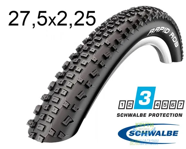 Покрышка 27.5X2.25 650B (57-584) Schwalbe Rapid Rob K-Guard Active B/B-Sk Hs391 SBC 50 EPI