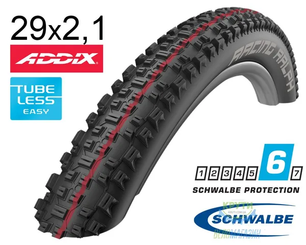 Покрышка 29X2.10 (54-622) Schwalbe Racing Ralph Snakeskin, Tl-Easy, Evolutoin Folding B/B-Sk Hs425 Addix Speed 67 EPI Ek