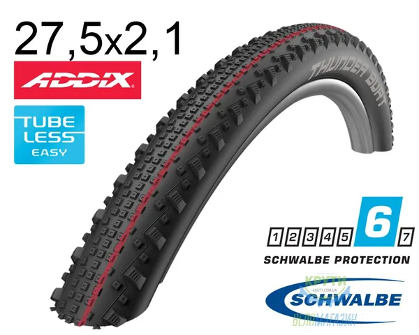 Покрышка 27.5X2.10 650B (54-584) Schwalbe Thunder Burt Snakeskin Tl-Easy Evolutoin Folding B/B-Sk Hs451 Addix Speed, 67 EPI Ek