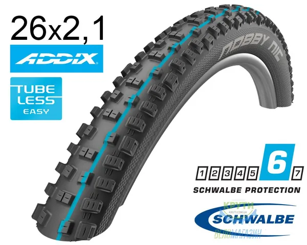 Покрышка 26X2.10 (54-559) Schwalbe Nobby Nic Snakeskin, Tl-Easy, Evolution Folding B/B-Sk Hs463 Addix Spgrip 67 EPI Ek