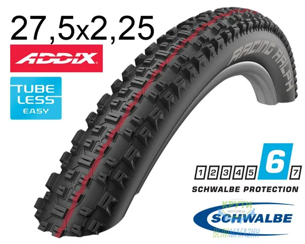 Покришка 27.5X2.25 650B (57-584) Schwalbe Racing Ralph Snakeskin Tl-Easy Evolutoin Folding B/B-Sk Hs425 Addix Speed, 67 EPI Ek