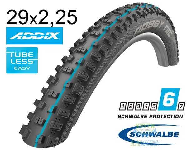 Покрышка 29X2.25 (57-622) Schwalbe Nobby Nic Snakeskin, Tl-Easy, Evolutoin Folding B/B-Sk Hs463 Addix Spgrip 67 EPI Ek