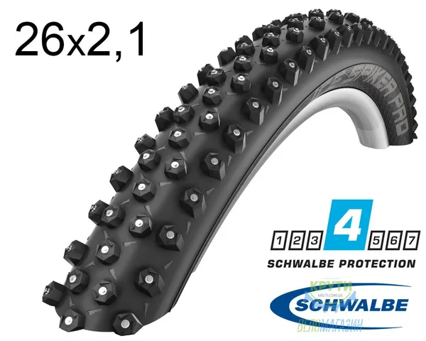 Покришка 26X2.10 (54-559) Schwalbe Ice Spiker Pro Perfomance Hs379, Raceguard, 361 Шип, B/B-Sk Wic 67  EPI