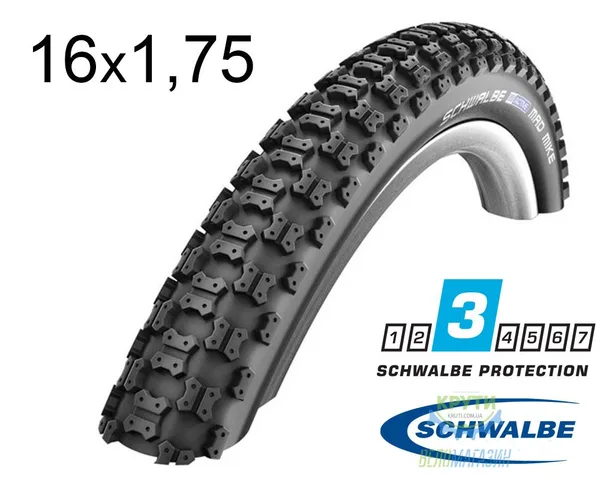 Покришка 16X1.75 (47-305) Schwalbe Mad Mike K-Guard B/B Hs137 SBC, 50 EPI