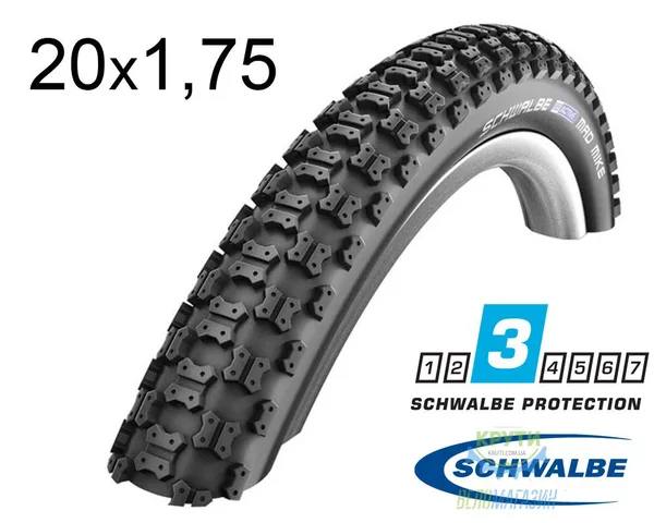 Покрышка 20X1.75 (47-406) Schwalbe Mad Mike Hs137 Kevlarguard B/B SBC 50 EPI