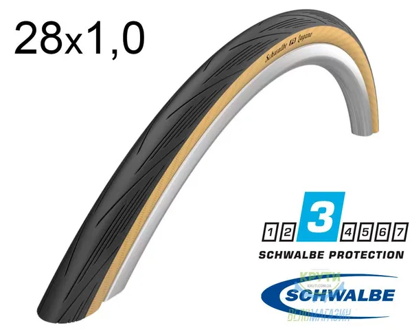 Покрышка 700X25C (25-622) Schwalbe Lugano K-Guard Active B/Bg-Sk Hs471 Sic, 50 EPI