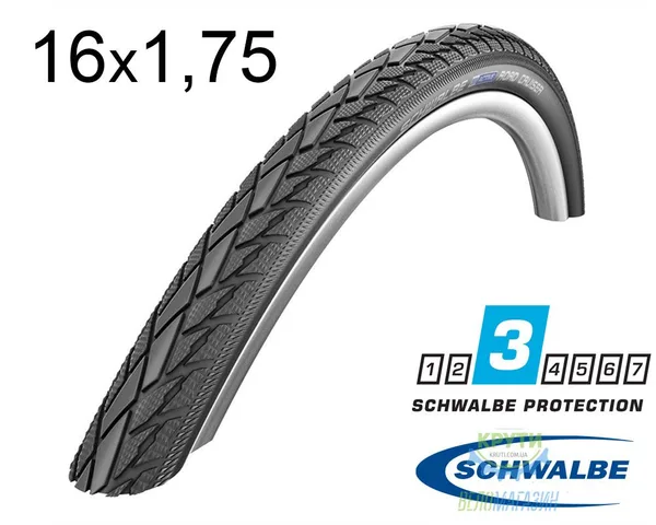 Покришка 16X1.75 (47-305) Schwalbe Road Cruiser K-Guard B/B+RT  Hs377 SBC, 50 EPI