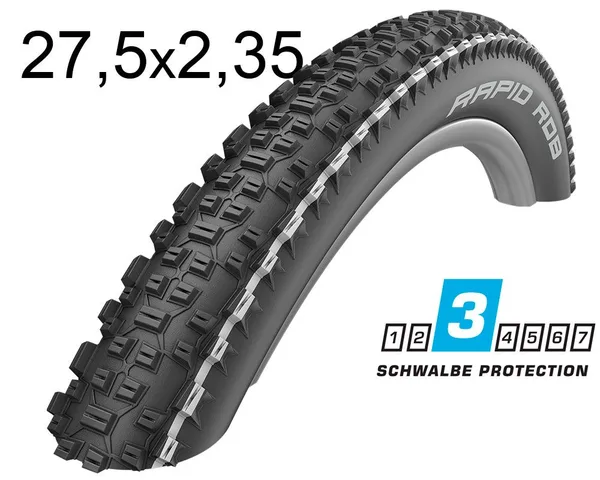 Покришка 27.5X2.35 650B (57-584) Schwalbe Rapid Rob K-Guard B/Ws/B-Sk Hs425 SBC, 50 EPI