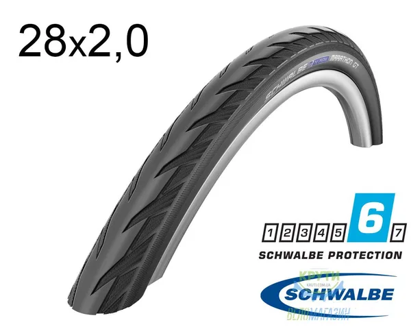 Покрышка 28X2.00 (50-622) Schwalbe Marathon Gt Dualguard Performance B/B+RT  Hs480 Ec 67 EPI 35B