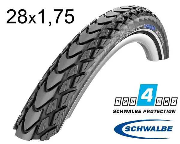 Покрышка 28X1.75 (47-622) Schwalbe Marathon Mondial R-Guard B/B-Sk+RT  Hs428 Ec, 67 EPI