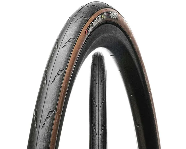 Покрышка 700 x 25 (25-622) Hutchinson Fusion 5, TS TT Perf Tan Wall, чёрно-розовий