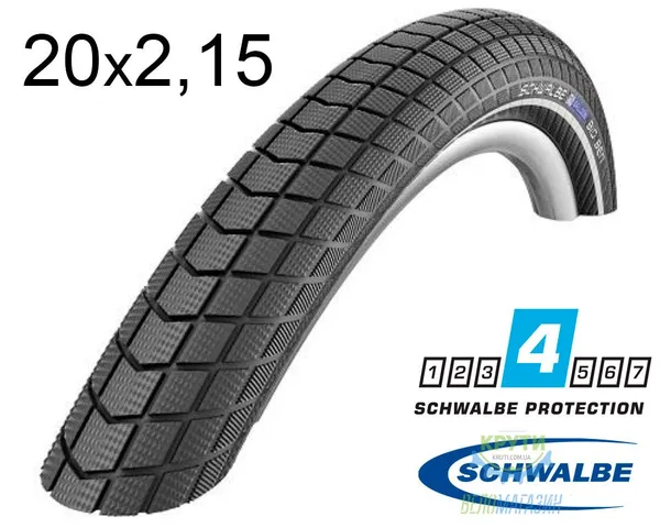 Покришка 20X2.15 (55-406) Schwalbe Big Ben Hs439 Raceguard B/B-Sk+RT  Ec 67 EPI 26B