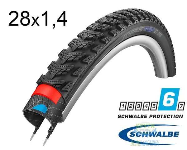 Покришка 28X1.40 (37-622) 700X35C Schwalbe Marathon Gt 365 Dualguard Performance B/B+RT  Hs475 Fs 67 EPI 26B