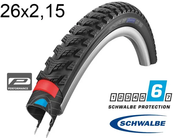 Покришка 26X2.15 (55-559) Schwalbe Marathon Gt 365 Perf, Dualguard, Twinskin B/B+RT  Hs475 Fs 67 EPI 36B