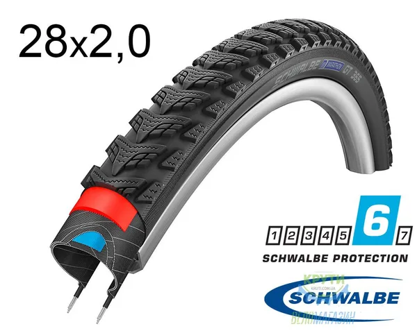 Покришка 28X2.00 (50-622) Schwalbe Marathon Gt 365 Dualguard Performance B/B+RT  Hs475 Fs 67 EPI 35B