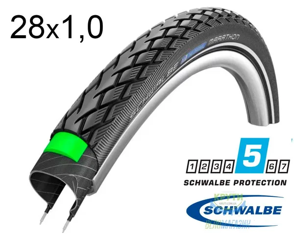 Покрышка 700X25C (25-622) Schwalbe Marathon Green Guard B+RT  Hs420 Ec