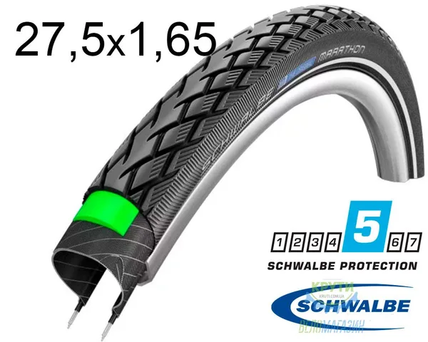 Покришка 27.5X1.65 (44-584) 650X42B Schwalbe Marathon Hs420 Greenguard B/B+RT  Ec 67 EPI