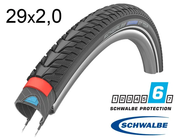 Покрышка 29X2.00 (50-622) Schwalbe Marathon Gt Tour Dualguard, Twinskin B/B+RT  Hs485 Ec 67 EPI 35B