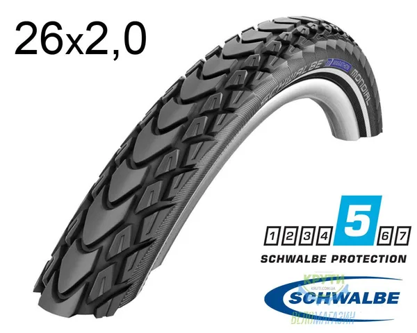 Покрышка 26X2.00 (50-559) Schwalbe Marathon Mondial Dd, Evolutoin Folding B/B-Sk+RT  Hs428 Trsc 67 EPI Ek