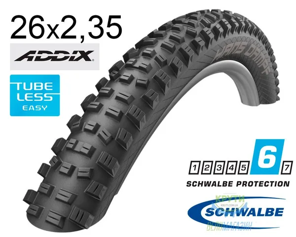 Покришка 26X2.35 (60-559) Schwalbe Hans Dampf Perf Twinskin Tlr B/B Hs491 Addix, 67 EPI