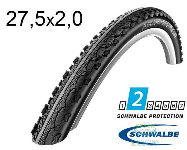 Покрышка 27.5X2.00 650B (50-584) Schwalbe Hurricane Performance Hs352 Dc B/B-Sk
