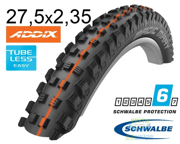 Покрышка 27.5X2.35 650B (60-584) Schwalbe Magic Mary Superg Tl-Easy Evolutoin Folding B/B-Sk Hs447 Addix Soft, 67 EPI Ek
