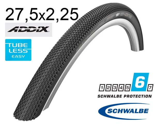 Покрышка 27.5X2.25 650B (57-584) Schwalbe G-One Allround Dd, Raceguard, Folding B/B-Sk+RT  Hs473 Addix 67 EPI