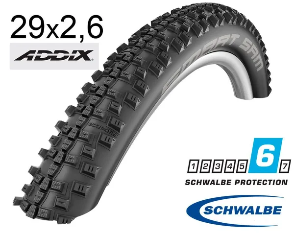 Покрышка 29X2.60 (65-622) Schwalbe Smart Sam Performance, Dd, Raceguard, Folding B/B Hs476 Addix 67 EPI B