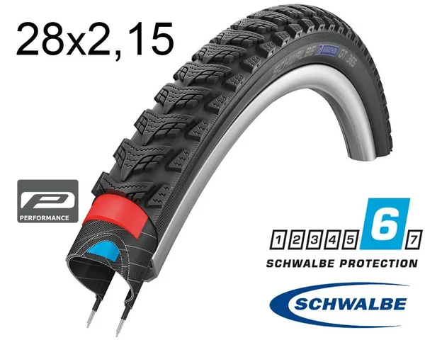 Покришка 28X2.15 (55-622) Schwalbe Marathon Gt 365 Perf, Dualguard, Twinskin, B/B+RT  Hs475 Fs 67 EPI 37B