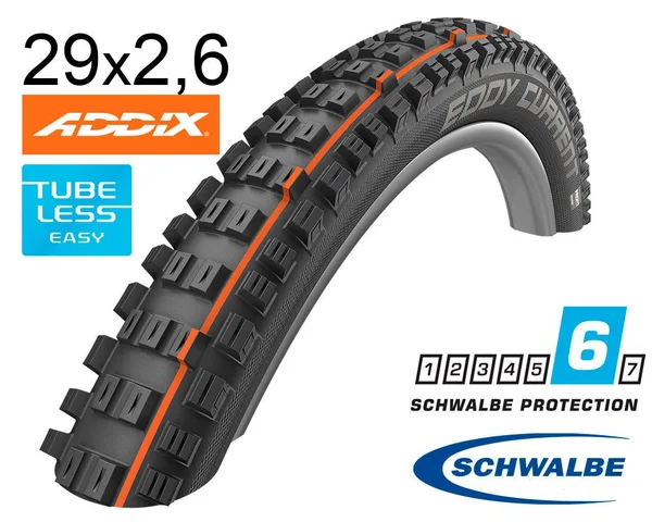 Покрышка 29X2.60 (65-622) Schwalbe Eddy Current Front Super Gravity, Evolution Tle B/B-Sk Hs496 Addix Soft 67 EPI