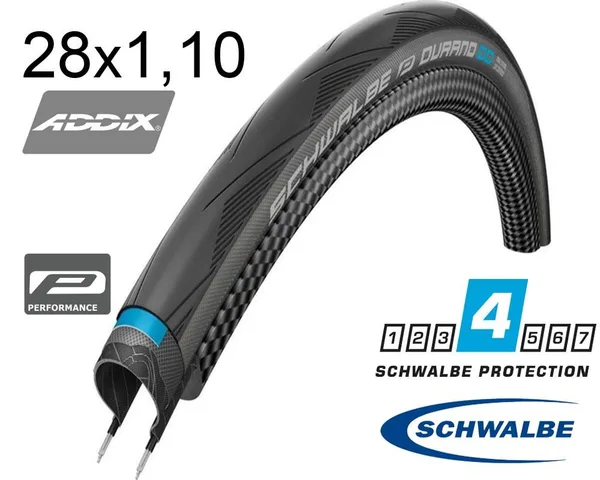 Покришка 700X28C (28-622) Schwalbe Durano Dd Performance, Dd, Raceguard, Folding, B/Gr-Sk Hs464 Addix 67 EPI
