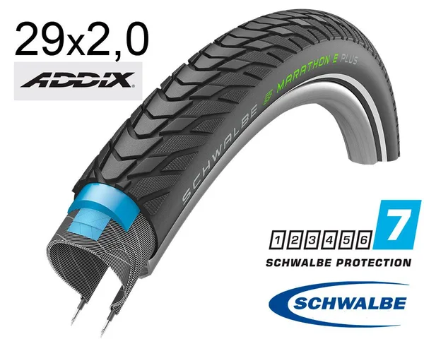 Покрышка 29X2.00 (50-622) Schwalbe Marathon E-Plus Smart Dualguard, Twinskin B/B+RT  Hs498 Addix E 67 EPI 37B