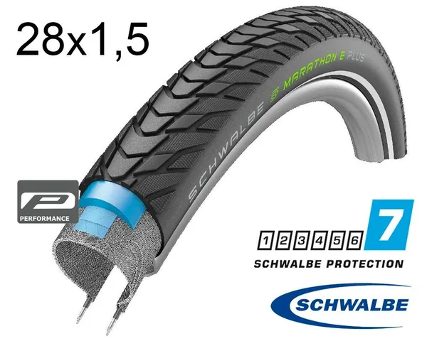 Покришка 28X1.50 700X38C (40-622) Schwalbe Marathon E-Plus Smart Dualguard, Twinskin B/B+RT  Hs498 Addix E 67 EPI 32B