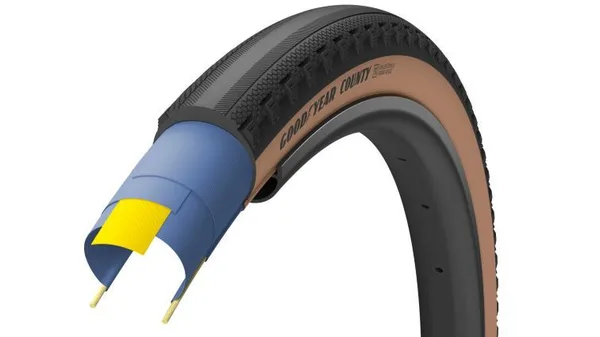 Покришка 700X40 (40-622) Goodyear County Tubeless Complete, Folding, Black/Tan, 120Tpi