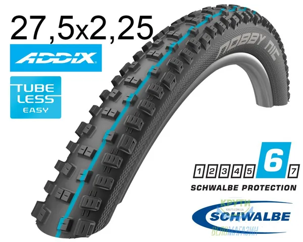 Покришка 27.5X2.25 650B (57-584) Schwalbe Nobby Nic Snakeskin, Tl-Easy, Evolutoin Folding B/B-Sk Hs463 Addix Spgrip 67 EPI Ek