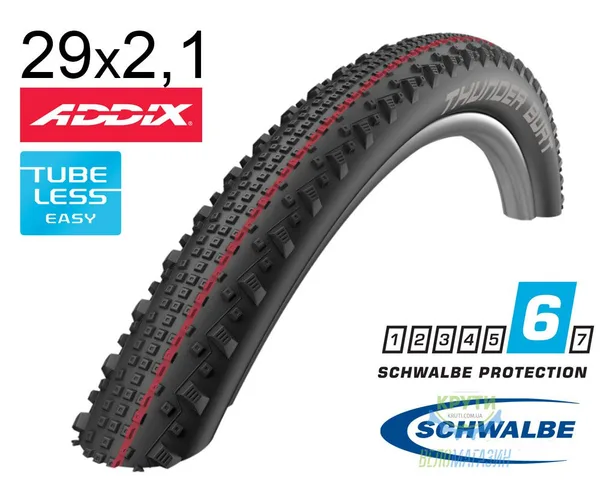 Покрышка 29X2.10 (54-622) Schwalbe Thunder Burt Snakeskin, Tl-Easy, Evolutoin Folding B/B-Sk Hs451 Addix Speed 67 EPI Ek