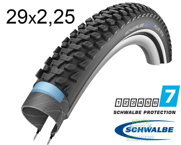 Покрышка 29X2.25 (57-622) Schwalbe Marathon Plus Mtb Smartguard Performance B/B+RT  Hs468 Dc 67 EPI 38B
