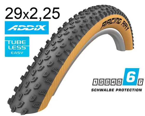 Покрышка 29X2.25 (57-622) Schwalbe Racing Ray Snakeskin, Evolution Tle B/Cl-Sk Hs489 Addix Speedgrip 67 EPI