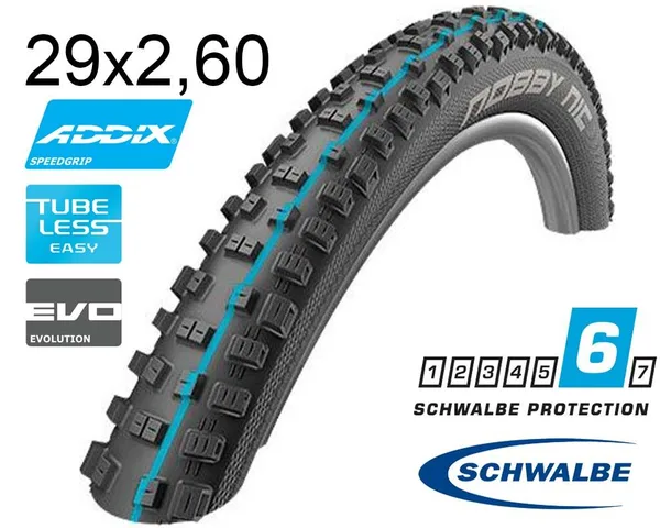 Покрышка 29X2.60 (65-622) Schwalbe Nobby Nic Snakeskin, Tle, Apex, Folding Evolution B/B-Sk Hs463 Addix Spgrip 67 EPI Ek